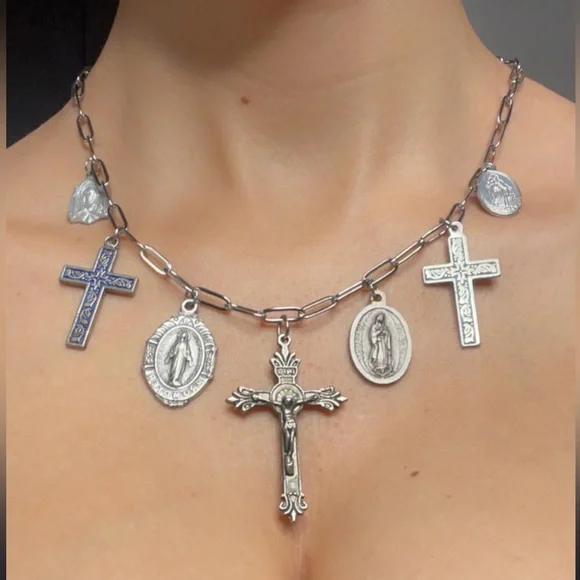 Saints Collection- A Cross The Universe handmade charm necklace.💫 - Picture 5 of 5